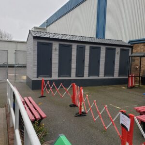 An image of Avon Direct Access Unisex Toilet Block with Service Room 6.5m x 2.4m x 3.6m Front