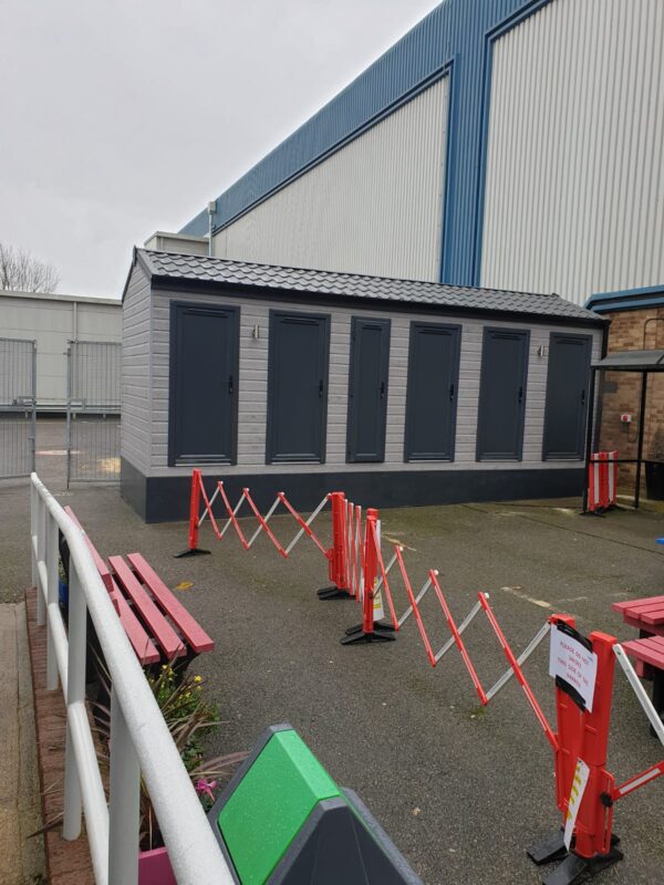 An image of Avon Direct Access Unisex Toilet Block with Service Room 6.5m x 2.4m x 3.6m Front