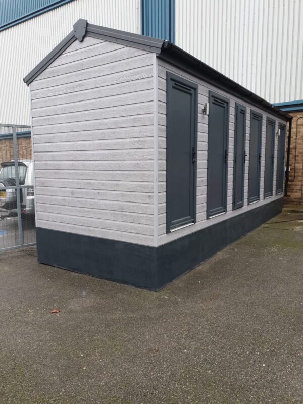 An image of Avon Direct Access Unisex Toilet Block with Service Room 6.5m x 2.4m x 3.6m Left Side Doors Closed