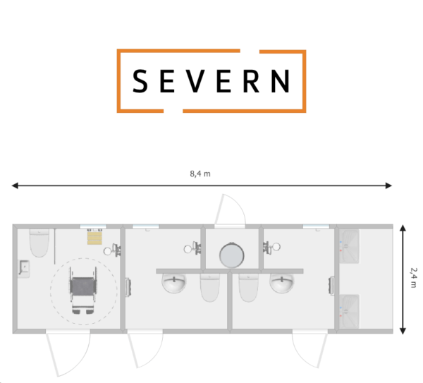 An image of Severn including Accessible Toilet Shower 8.4m x 2.4m x 3.6m